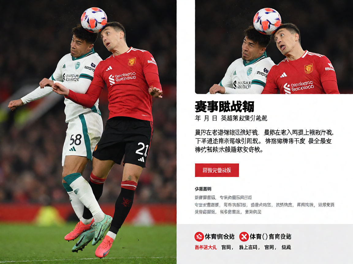 英超联赛激烈对抗瞬间，球员争顶头球